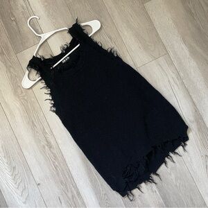 SER.O.YA Distressed Tank cotton knit womens Black (small) chic boho vacation